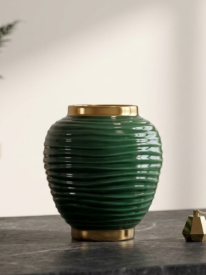 Emerald Wave Vase