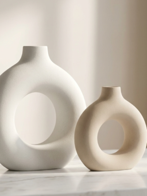 Nordic Minimalist Ceramic Abstract Vase Set