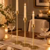Brass Taper Candle Holders – Set of 3
