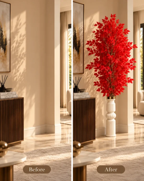 Red Blossom Artificial Tree