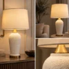 Embossed Ceramic Table Lamp - product view 4