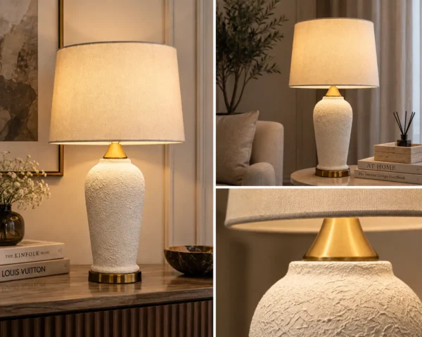 Embossed Ceramic Table Lamp - product view 4