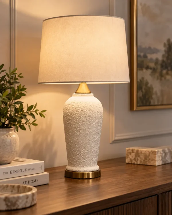 Embossed Ceramic Table Lamp - product view 3