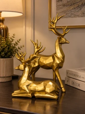 Gold Deer Figurine Pair