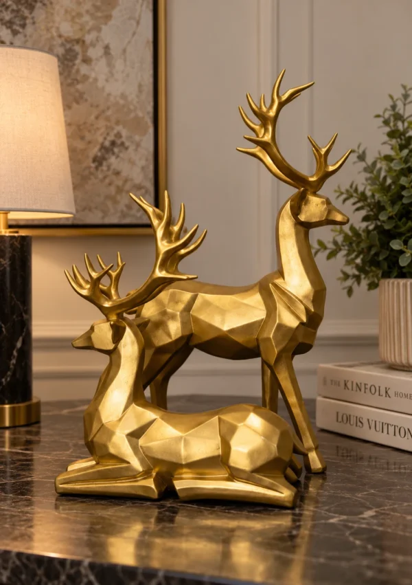 ChatGPT Image Sep 10, 2026, 05_45_43 PM (3) Gold Deer Figurine Pair - product view 3