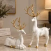 Marble-Effect Deer Figurines — Set of 2 - product view 2
