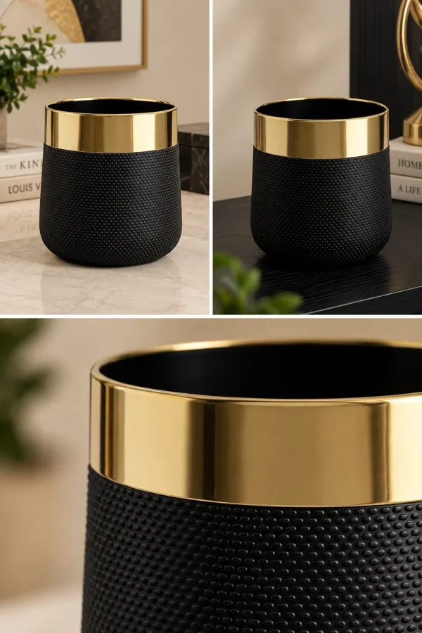 ChatGPT Image Sep 10, 2026, 08_07_42 PM (1) Black Ceramic Planter - product view 3