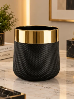 Black Ceramic Planter
