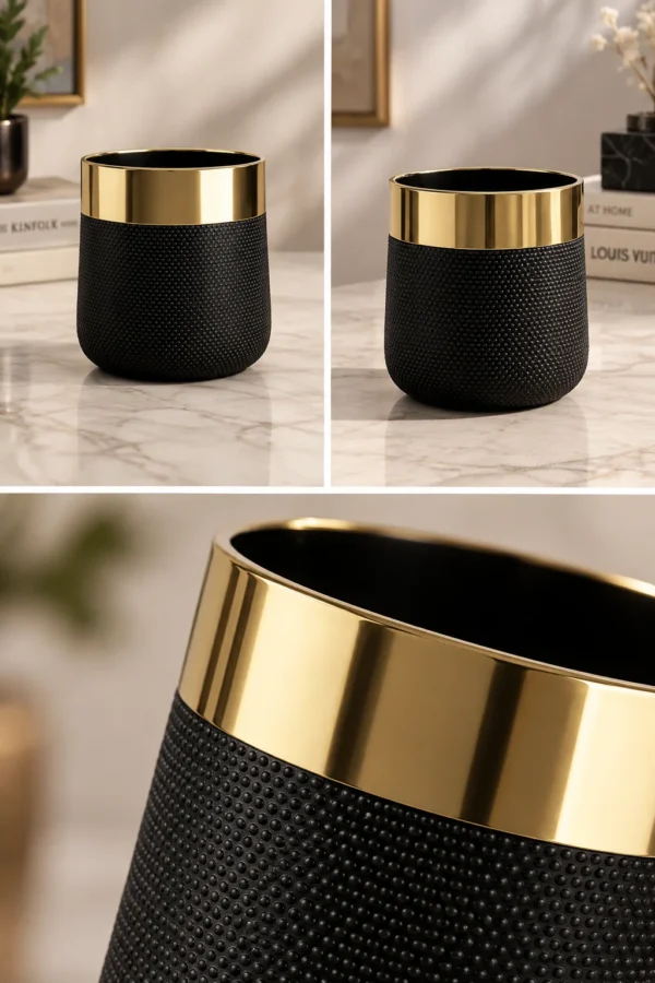 ChatGPT Image Sep 10, 2026, 08_07_44 PM (3) Black Ceramic Planter - product view 2