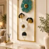Floral Metal Wall Art — Teal & Gold