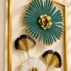 ChatGPT Image Sep 10, 2026, 09_53_25 PM (2) Floral Metal Wall Art — Teal & Gold - product view 3