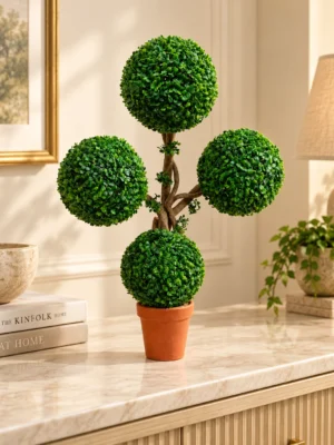 Four-Ball Topiary Artificial Tree