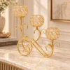 Gold Crystal Three-Arm Candelabra