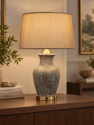 Marbled Crackle Ceramic Table Lamp