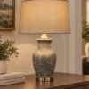 Marbled Crackle Ceramic Table Lamp - product view 2
