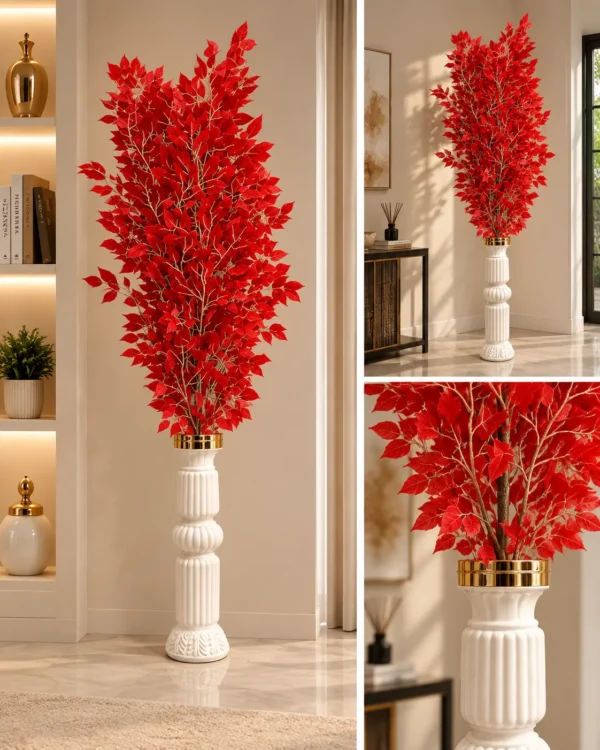 Red Blossom Artificial Tree - product view 2