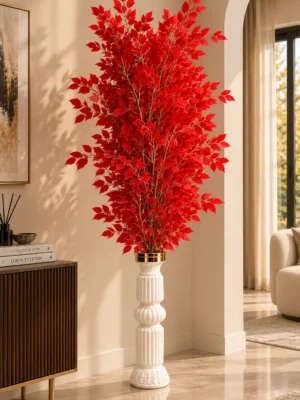 Red Blossom Artificial Tree