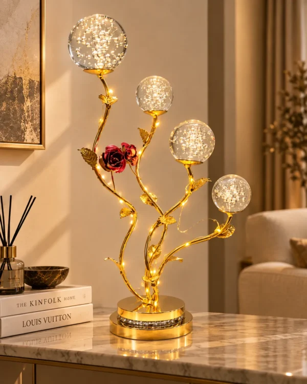 Rose Branch Crystal Globe Table Lamp - product view 2