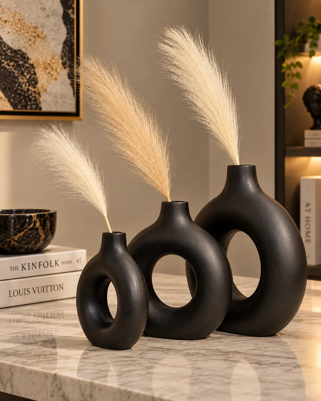 Sculptural Ring Vase Set