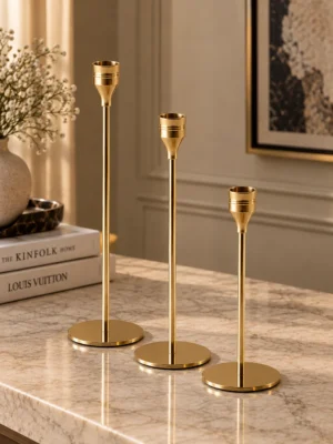 ChatGPT Image Sep 11, 2026, 03_39_18 PM Set of 3 Graduated Brass Taper Candle Holders