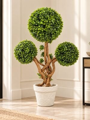 Three-Ball Artificial Topiary Tree