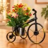 img_4102 Black & Gold Bicycle Planter with Artificial Flowers