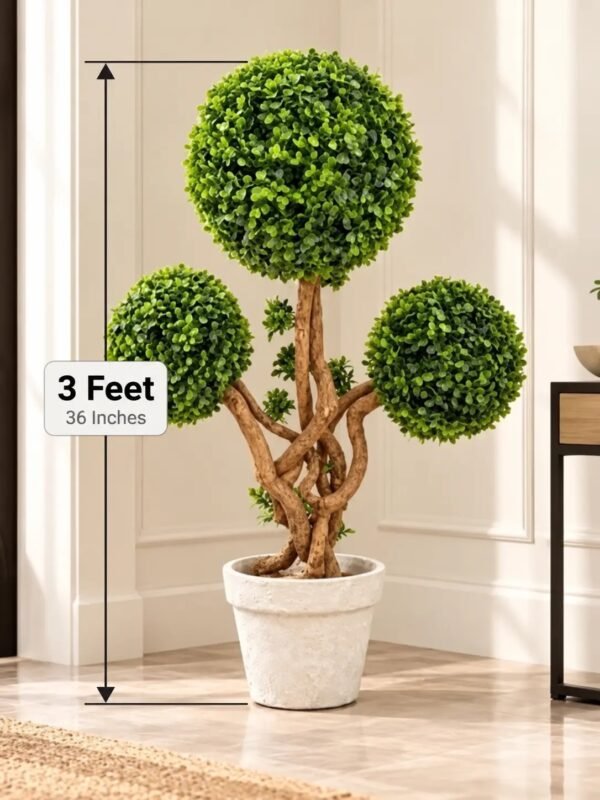 Three-Ball Artificial Topiary Tree