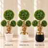 Three-Ball Artificial Topiary Tree