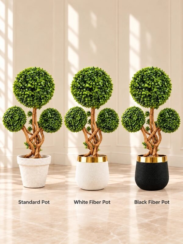 Three-Ball Artificial Topiary Tree
