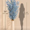 Powder Blue Artificial Foliage Tree in white Vase
