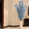 Powder Blue Artificial Foliage Tree in white Vase