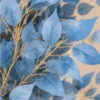Powder Blue Artificial Foliage Tree in white Vase