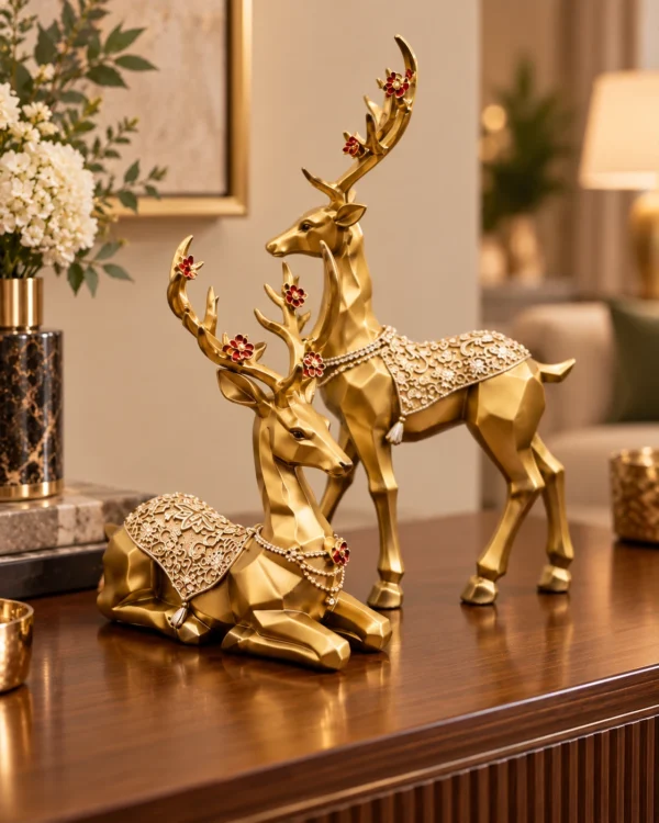 ChatGPT Image Sep 14, 2026, 02_27_13 PM (1) Premium Gold Deer Set of Two - product view 3