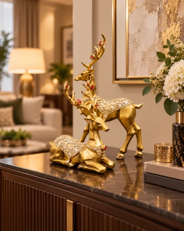 ChatGPT Image Sep 14, 2026, 02_27_13 PM (2) Premium Gold Deer Set of Two - product view 2