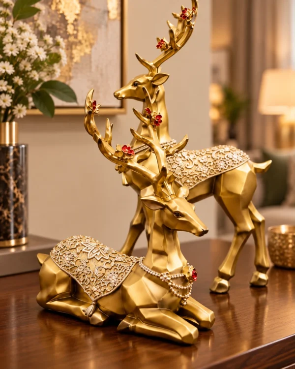 ChatGPT Image Sep 14, 2026, 02_28_54 PM Premium Gold Deer Set of Two
