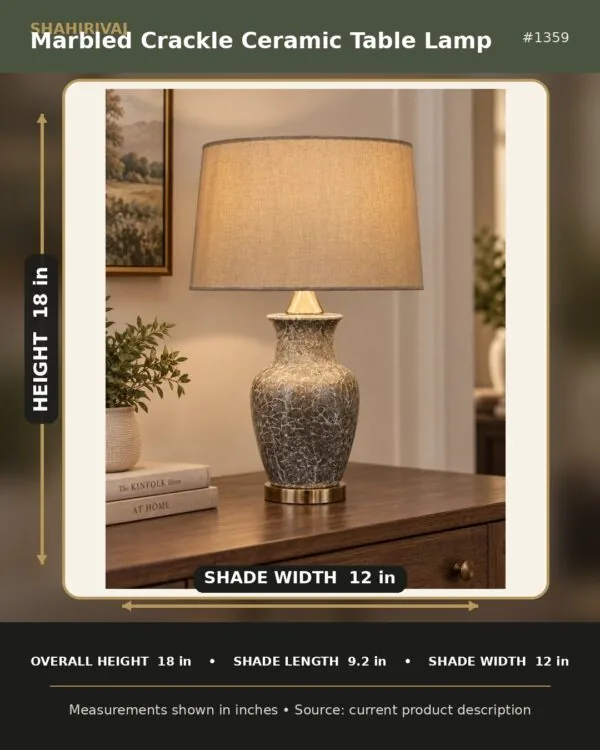 Marbled Crackle Ceramic Table Lamp