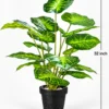 32-Inch Artificial Tropical Indoor Plant in White & Gold Decorative Fiber Pot