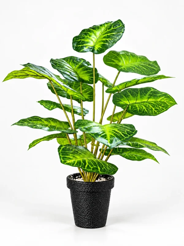 32-Inch Artificial Tropical Indoor Plant in White & Gold Decorative Fiber Pot