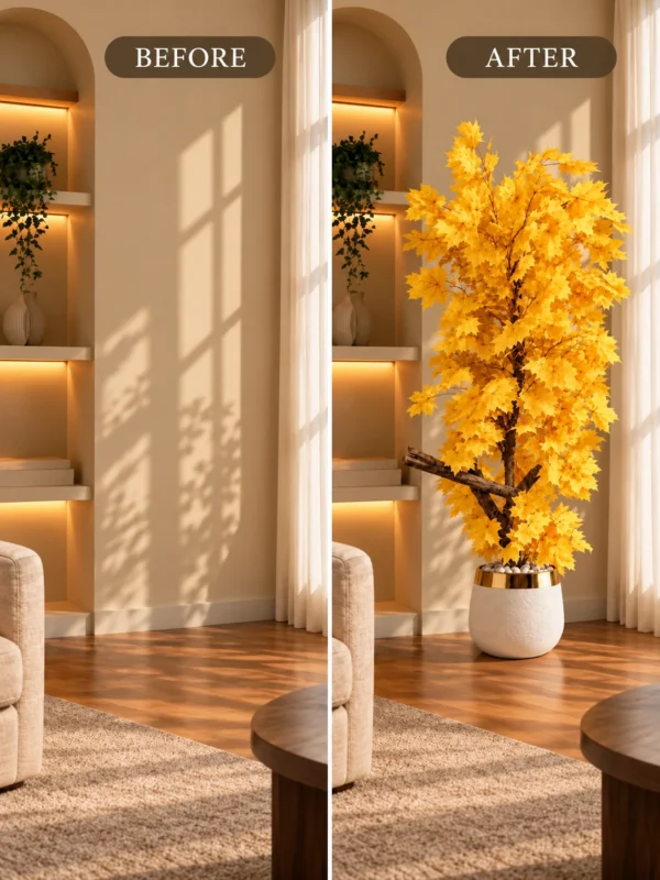 70 inch Yellow Blossom Artificial Tree