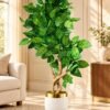 Golden Stripe Foliage Artificial Tree