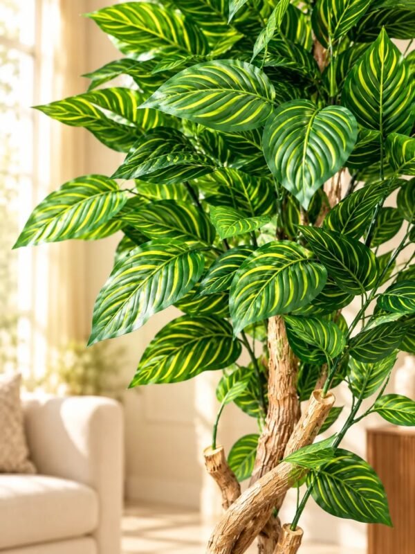 Golden Stripe Foliage Artificial Tree
