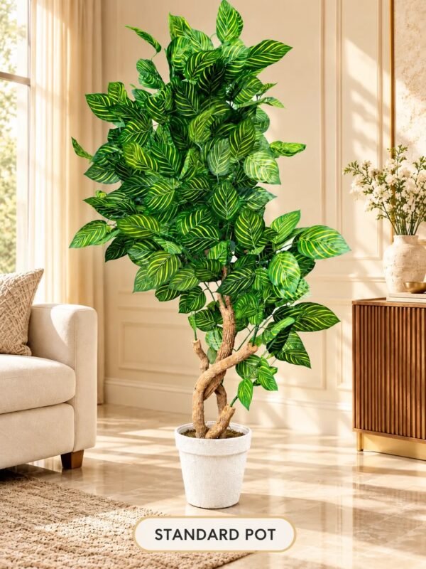 Golden Stripe Foliage Artificial Tree