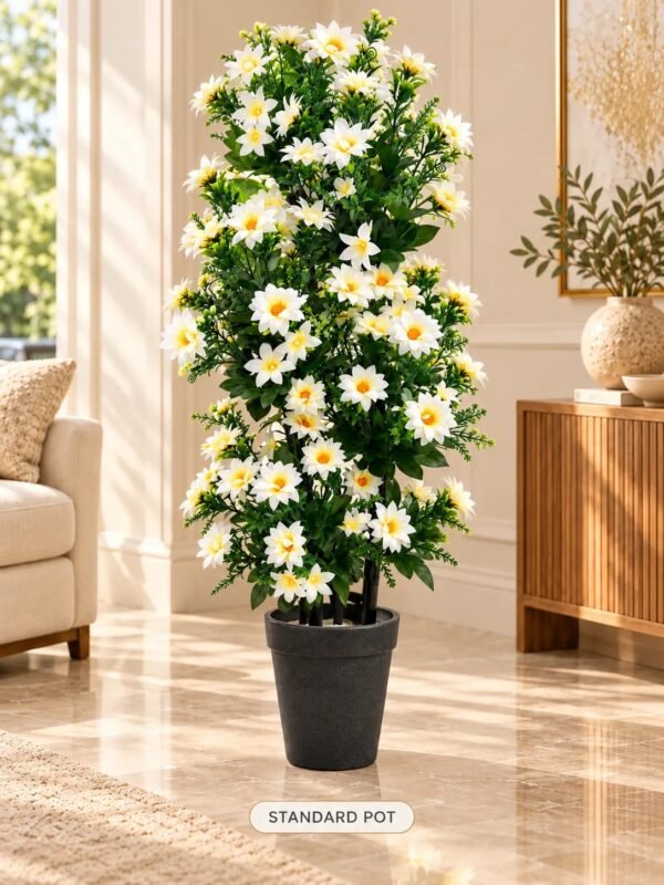img_4629 White Daisy Blossom Artificial Tree