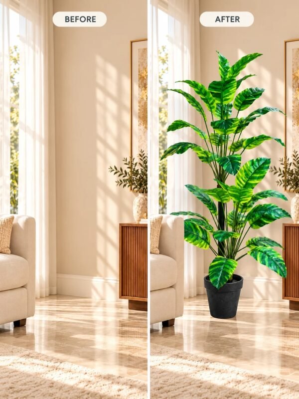 Variegated Tropical Leaf Artificial Plant
