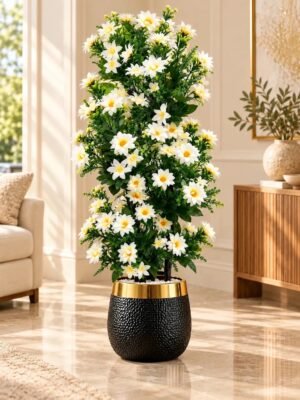 img_4671 White Daisy Blossom Artificial Tree